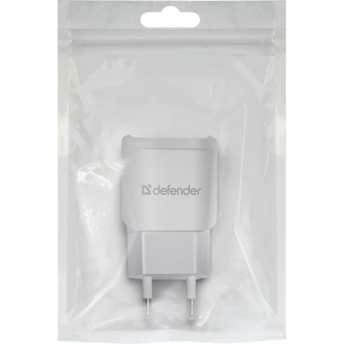 Зарядний пристрій Defender EPA-13 white, 2xUSB, 5V / 2.1A (83841)