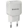 Зарядний пристрій Defender EPA-13 white, 2xUSB, 5V / 2.1A (83841)