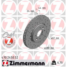 Гальмівний диск ZIMMERMANN 470.2450.52