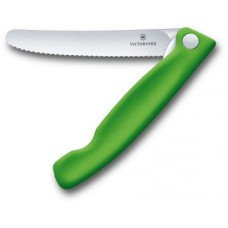 Кухонний ніж Victorinox SwissClassic Foldable Paring 11 см Serrated Green (6.7836.F4B)