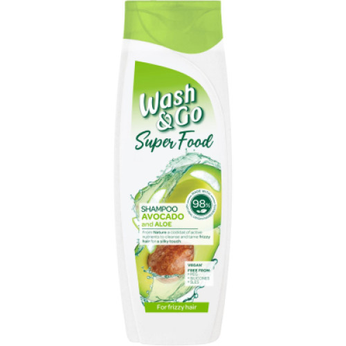 Шампунь Wash&Go Super Food з авокадо та алое вера 400 мл (8008970053080)