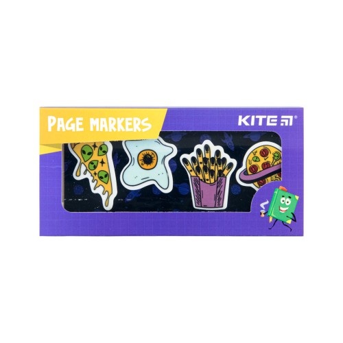 Закладки для книг Kite пластикові Space food 4x20 шт, 35х50 мм (K22-479-1)