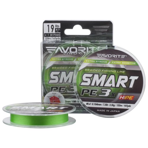 Шнур Favorite Smart PE 3x 150м 0.25/0.085mm 5lb/2.2kg Light Green (1693.10.62)