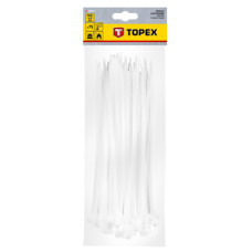 Стяжка Topex біла, 4.8х200 мм, пластик, 75 шт. (44E977)