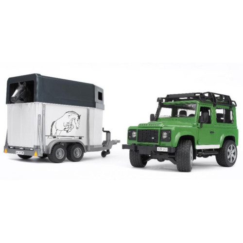 Спецтехніка Bruder Land Rover Defender з причепом та конем (02592)