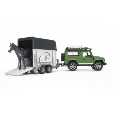 Спецтехніка Bruder Land Rover Defender з причепом та конем (02592)