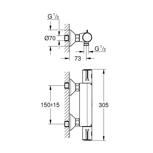 Термостатичний змішувач Grohe GRT 800 (34558000)