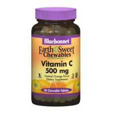 Вітамін Bluebonnet Nutrition Вітамін С, 500мг, Смак Апельсину, Earth Sweet Chewables, 90 (BLB-00505)