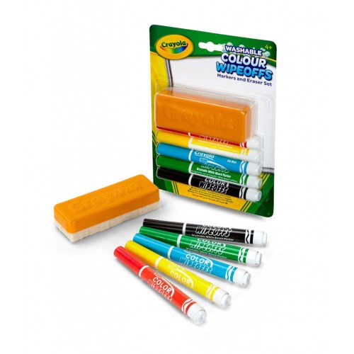 Фломастери Crayola Набір Washable для сухого стирання з щіткою 5 шт (256417.012)