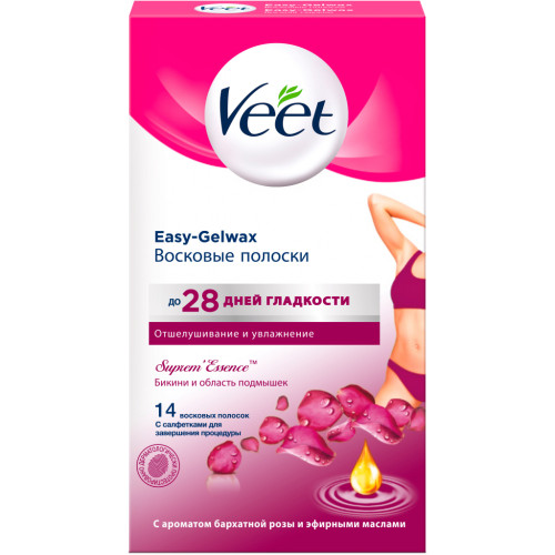 Воскові смужки Veet для чутливої шкіри пахв і лінії бікіні 14 шт. (3059944022859)