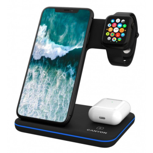 Зарядний пристрій Canyon WS-303 3in1 Wireless charger (CNS-WCS303W)