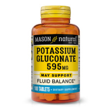 Мінерали Mason Natural Калій Глюконат 595мг, Potassium Gluconate, 100 таблеток (MAV06181)