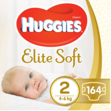 Підгузок Huggies Elite Soft Newborn 2 (4-6 кг) 164 шт (5029054234778_5029053549637)