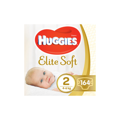 Підгузок Huggies Elite Soft Newborn 2 (4-6 кг) 164 шт (5029054234778_5029053549637)