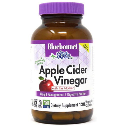 Трави Bluebonnet Nutrition Яблучний оцет, Apple cider vinegar, 120 вегетаріанських капсул (BLB0984)