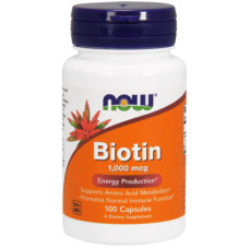 Вітамін Now Foods Біотин (В7) 1000мкг, 100 капсул (NOW-00469)