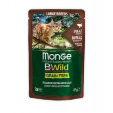 Вологий корм для кішок Monge BWild Cat Free Wet з м'яса буйвола та овочами 85 г (8009470012751)