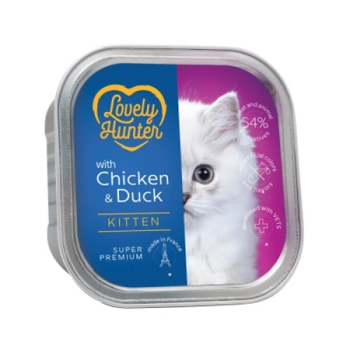 Вологий корм для кішок Lovely Hunter With chicken and duck for kittens 85 г (LHU45708)