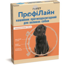 Нашийник для тварин ProVET проти бліх та кліщів для собак великих порід 70 см помаранче (4823082410255)