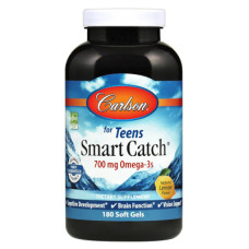 Жирні кислоти Carlson Омега-3 для Підлітків, Teens Smart Catch, 180 желатинових ка (CL1612)