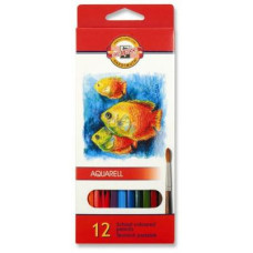 Олівці кольорові Koh-i-Noor Mondeluz Рибки акварельні 12 кольорів (3716_p)