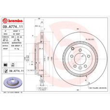 Гальмівний диск Brembo 09.A774.11