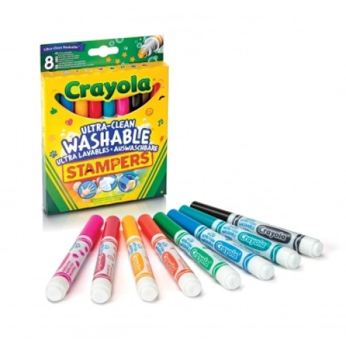 Фломастери Crayola Набір Ultra-Clean Washable з міні штампами 8 шт (256343.012)