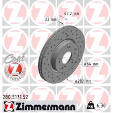 Гальмівний диск ZIMMERMANN 280.3171.52