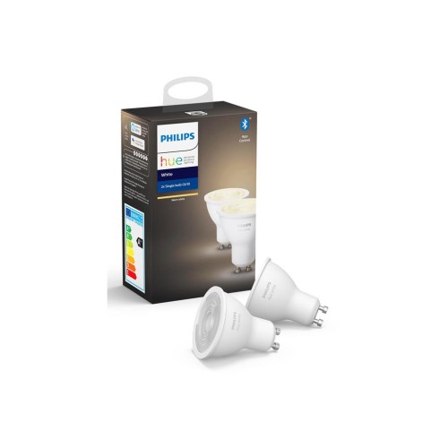 Розумна лампочка Philips Hue GU10, White, BT, DIM, 2шт (929001953506)