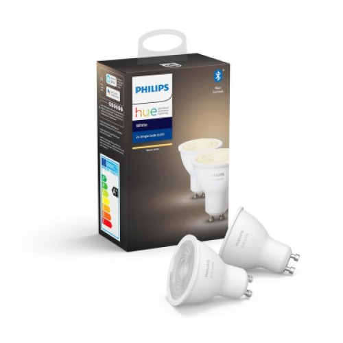 Розумна лампочка Philips Hue GU10, White, BT, DIM, 2шт (929001953506)