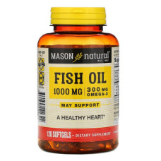 Жирні кислоти Mason Natural Риб'ячий жир з Омега-3, Omega-3 Fish Oil, 120 гелевих капсул (MAV-12232)