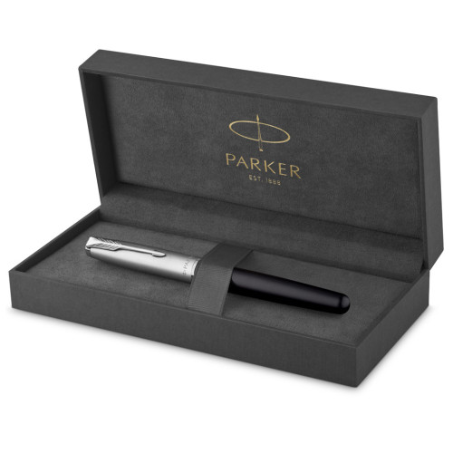 Ручка пір'яна Parker SONNET 17 Essentials Metal Black Lacquer CT  FP F (83 511)