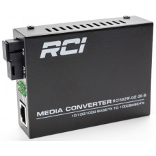 Медіаконвертер RCI 1G, 20km, SC, RJ45, Tx 1550nm standart size metal case (RCI502W-GE-20-B)