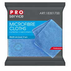 Серветки для прибирання PRO service Standard з мікрофібри Сині 5 шт. (4820048483704)