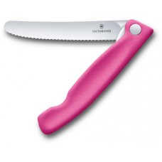 Кухонний ніж Victorinox SwissClassic Foldable Paring 11 см Serrated Pink (6.7836.F5B)