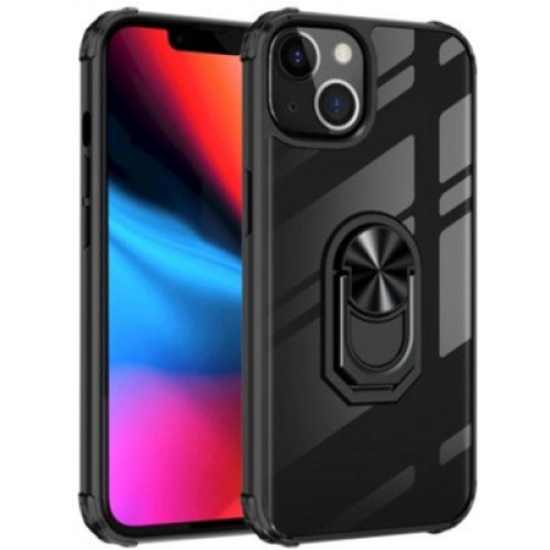 Чохол до мобільного телефона Drobak Magnetic Ring Case with Airbag для Apple iPhone 13 Black (707019)