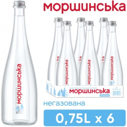 Мінеральна вода Моршинська Преміум 0.75 н/газ скл. з декором (4820017001304)