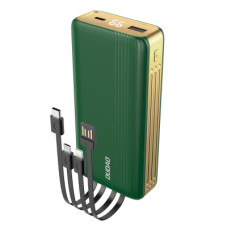 Батарея універсальна Dudao K4Pro 20000mAh, with built-in cables, LED display, green (6973687242145)