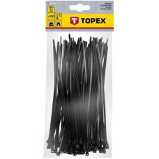 Стяжка Topex чорна, 3.6x200 мм, пластик, 100 шт. (44E976)