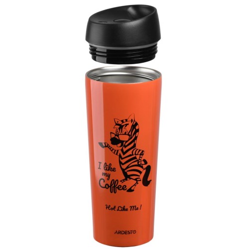 Термокружка Ardesto Coffee Time Zebra 450 мл Orange (AR2645DTO)