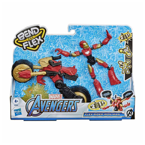 Фігурка Hasbro Avengers Bend and flex 2 в 1 Залізна людина на мотоциклі (F0244)