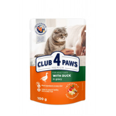Вологий корм для кішок Club 4 Paws в соусі з качкою 100 г (4820215364416)