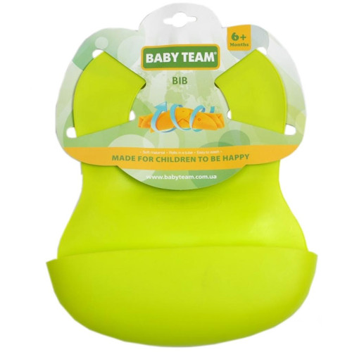 Нагрудничок Baby Team гумовий (6500_салатовый)