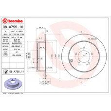 Гальмівний диск Brembo 08.A755.11