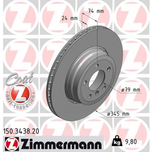 Гальмівний диск ZIMMERMANN 150.3438.20