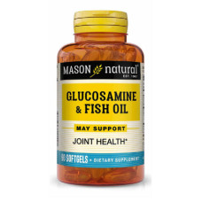 Жирні кислоти Mason Natural Глюкозамін і Риб'ячий жир, Glucosamine & Fish Oil, 90 гелеви (MAV14149)