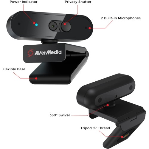 Веб-камера AVerMedia Live Streamer CAM PW310P Full HD Black (40AAPW310AVS)