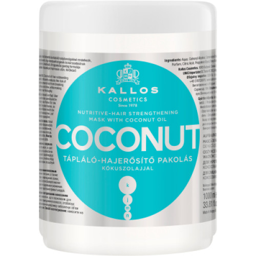 Маска для волосся Kallos Cosmetics Coconut Зміцнювальна з кокосовою олією 1000 мл (5998889516116)