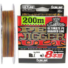 Шнур Sunline PE-Jigger ULT x8 200m 1.7/0.225mm 30lb/13.0kg Multi Color (1658.11.07)