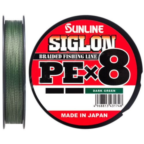 Шнур Sunline Siglon PE х8 250m 10.0 130lb/60.0kg Dark Green (1658.10.53)